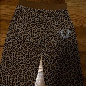 True Religion Leopard Print Velour Kids Sweatpants